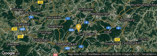Detail map of Sulzbach/Saar, Neuweiler, Saarland, Germany