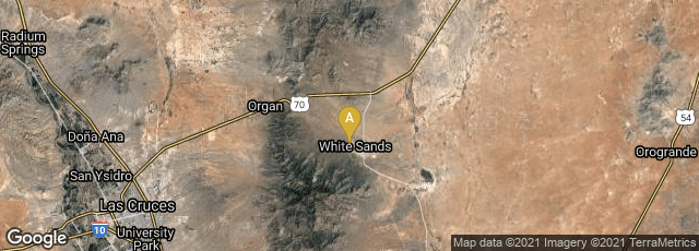Detail map of White Sands Missile Range, New Mexico, United States