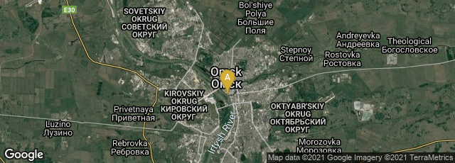Detail map of Omsk, Omskaya oblast