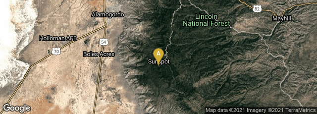 Detail map of Sunspot, New Mexico, United States