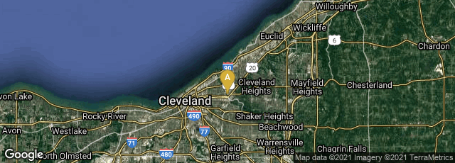 Detail map of Cleveland, Ohio, United States