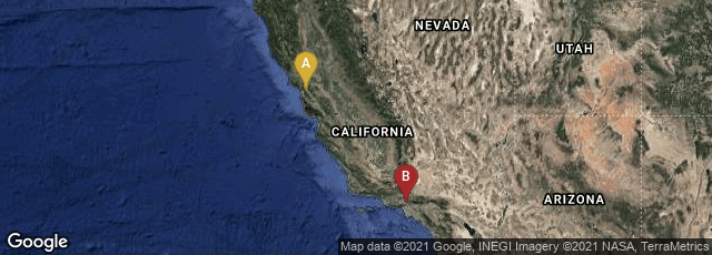 Detail map of Emeryville, California, United States,Burbank, California, United States