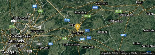 Detail map of Leuven, Vlaanderen, Belgium