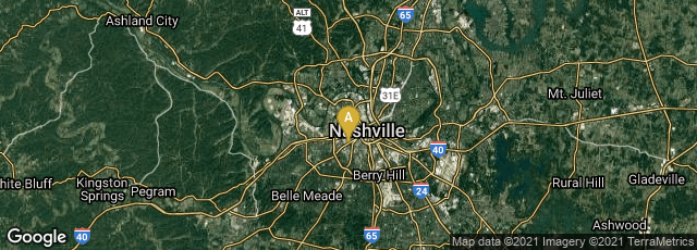Detail map of Nashville, Tennessee, United States