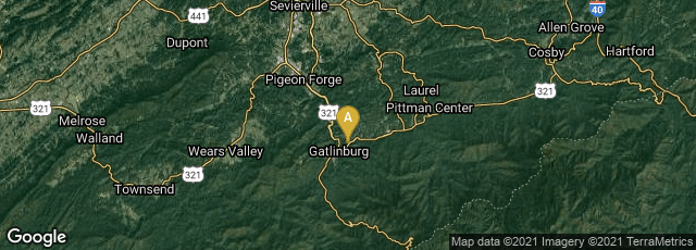 Detail map of Gatlinburg, Tennessee, United States