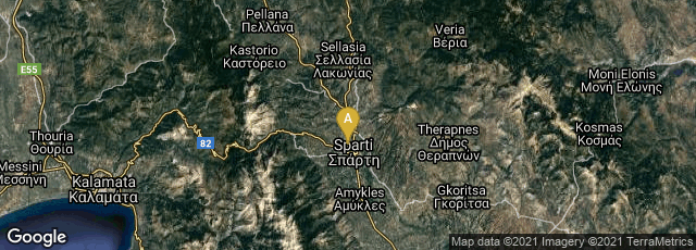 Detail map of Sparti, Greece