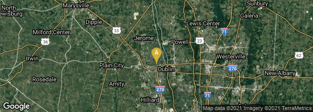 Detail map of Dublin, Ohio, United States