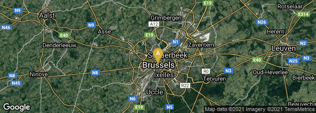 Detail map of Brussel, Brussels Hoofdstedelijk Gewest, Belgium