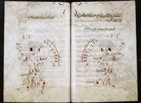 Folios 325r and 326v of MS. Marsh 144, depicting the constellation Orion. (View Larger)