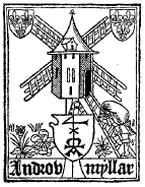 The printer's mark of Androw Myllar, who together with Walter Chepman became the first printer in Scotland under King James IV.