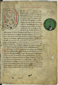Folio 1r of the 'C' manuscript of the Nibelungenlied. (View Larger)