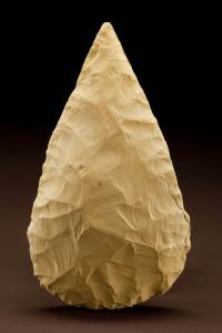 A projectile point, estimated to be over 104,000 years old, uncovered in Omo Kibish, Ethipia. Photocredit: Chip Clark, Smithsonian Institution. (View Larger)