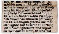 The Sibyllenbuch fragment, the oldest surviving piece of a European book printed with movable type, contains a portion of a German poem about the fate of the Holy Roman Empire.