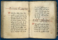Folios 57v-58r, MS 7 of the John Rylands Library: a copy of The Forme of Cury in codex form. (View Larger)
