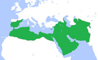 A map of the Umayyad Caliphate at its greatest extent, in 750 CE. (View Larger)