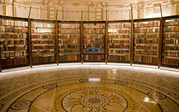 Bookshelves inside the Library of Congress