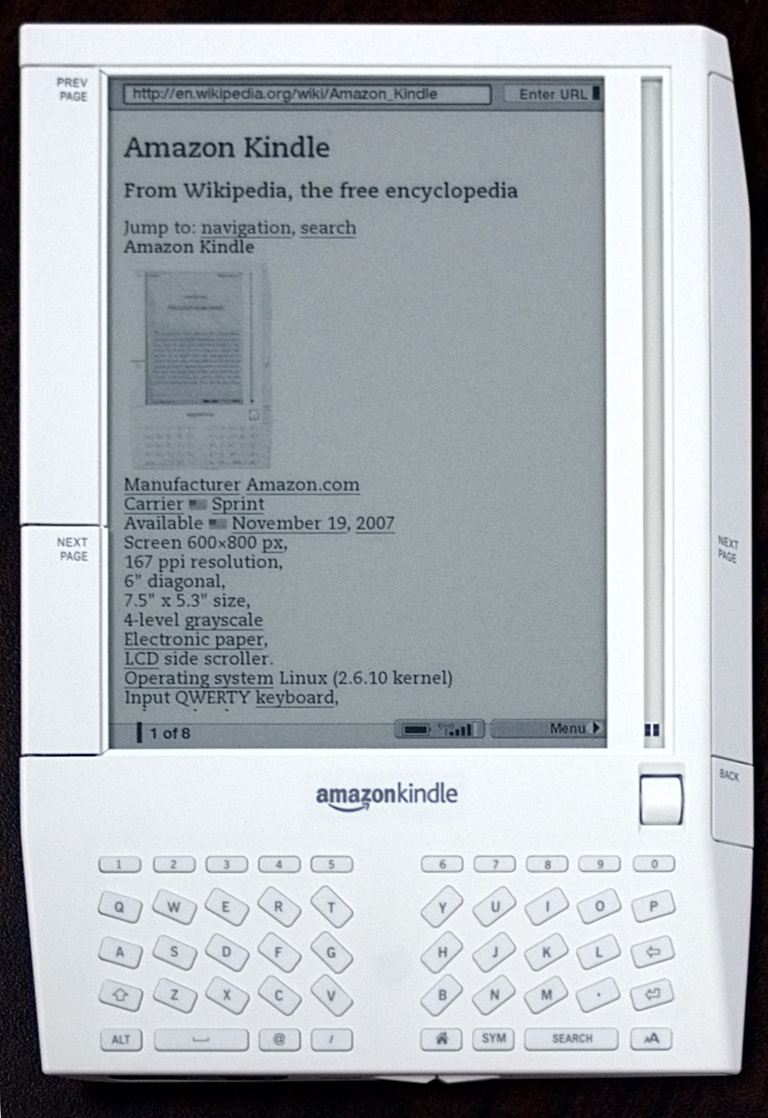 A first generation Amazon Kindle