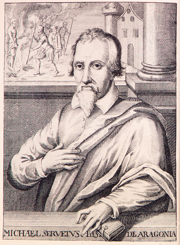 Engraved portrait of Michael Servetus.