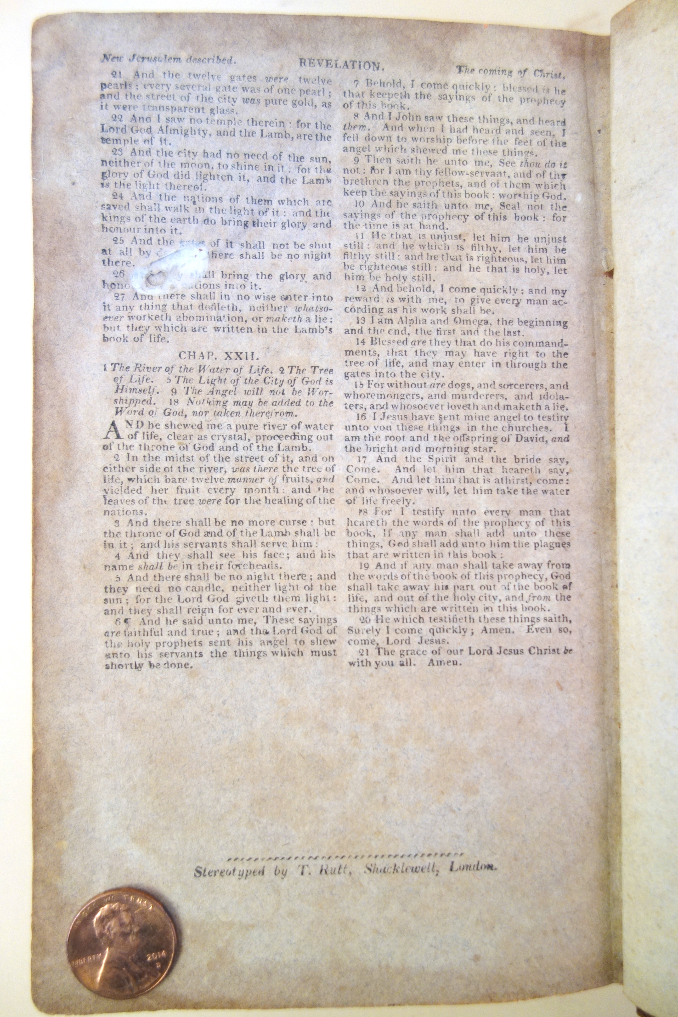 1st stereotyped Bible last page