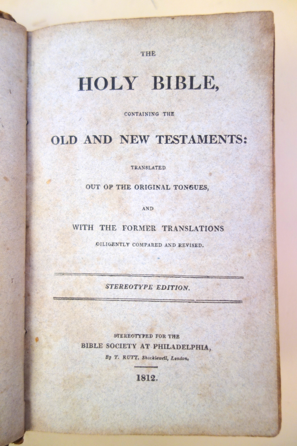 1st stereotyped Bible title page