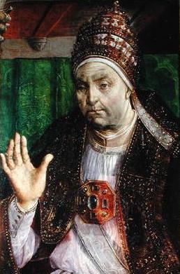 Portrait of Pope Sixtus IV by Justus van Gent and Pedro Berruguete circa 1473-1475 in the Louvre.