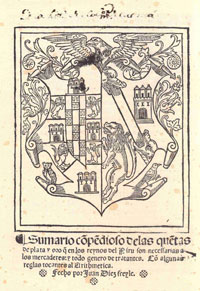 A page from the Sumario Compendioso.