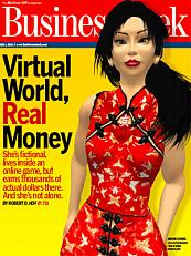 The cover of businessweek featuring Anshe Chung