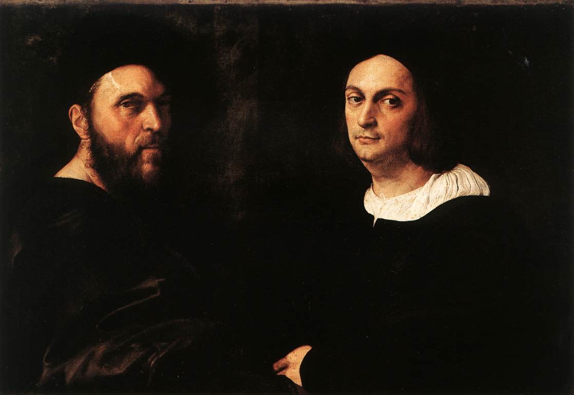 Portrait of Andrea Navagero Beazzano and Augustine by Raphael, 1516. (Click on image to view larger.)
