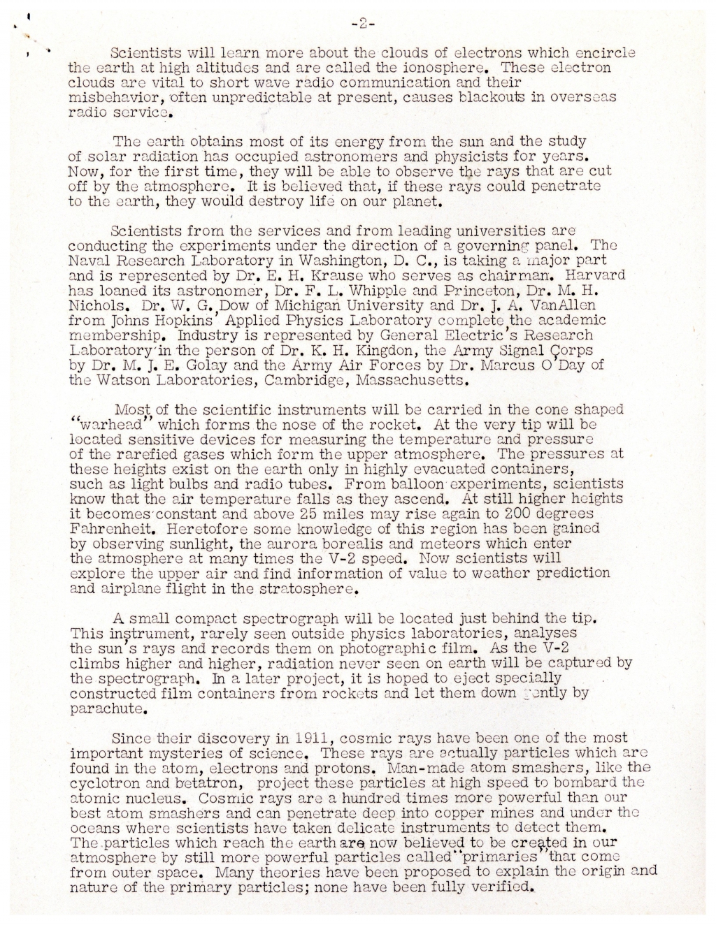Page two of the press release