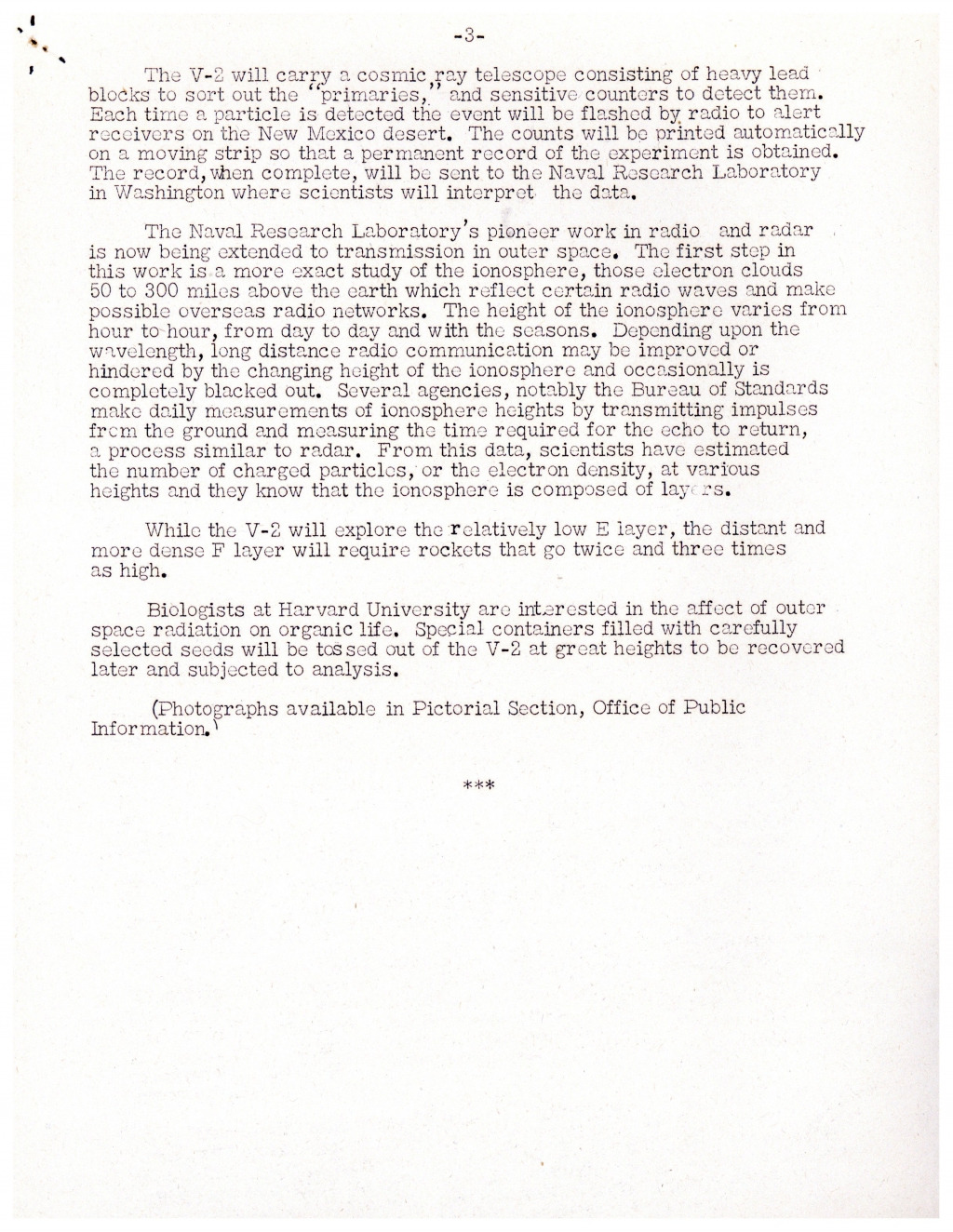 Third and final page of the press release.