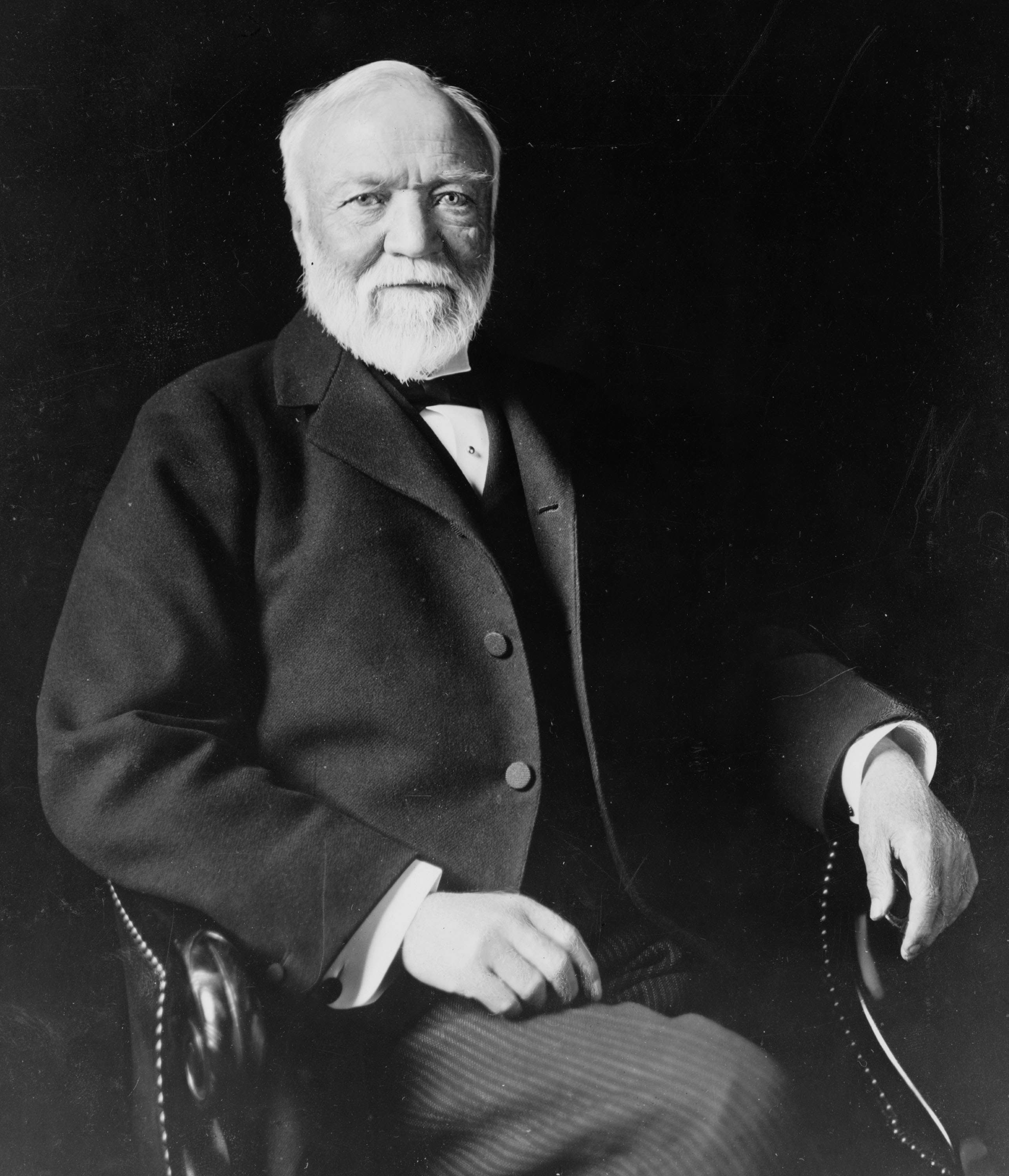 Andrew Carnegie, three quarter length portrait, seated, facing slightly left, 1913