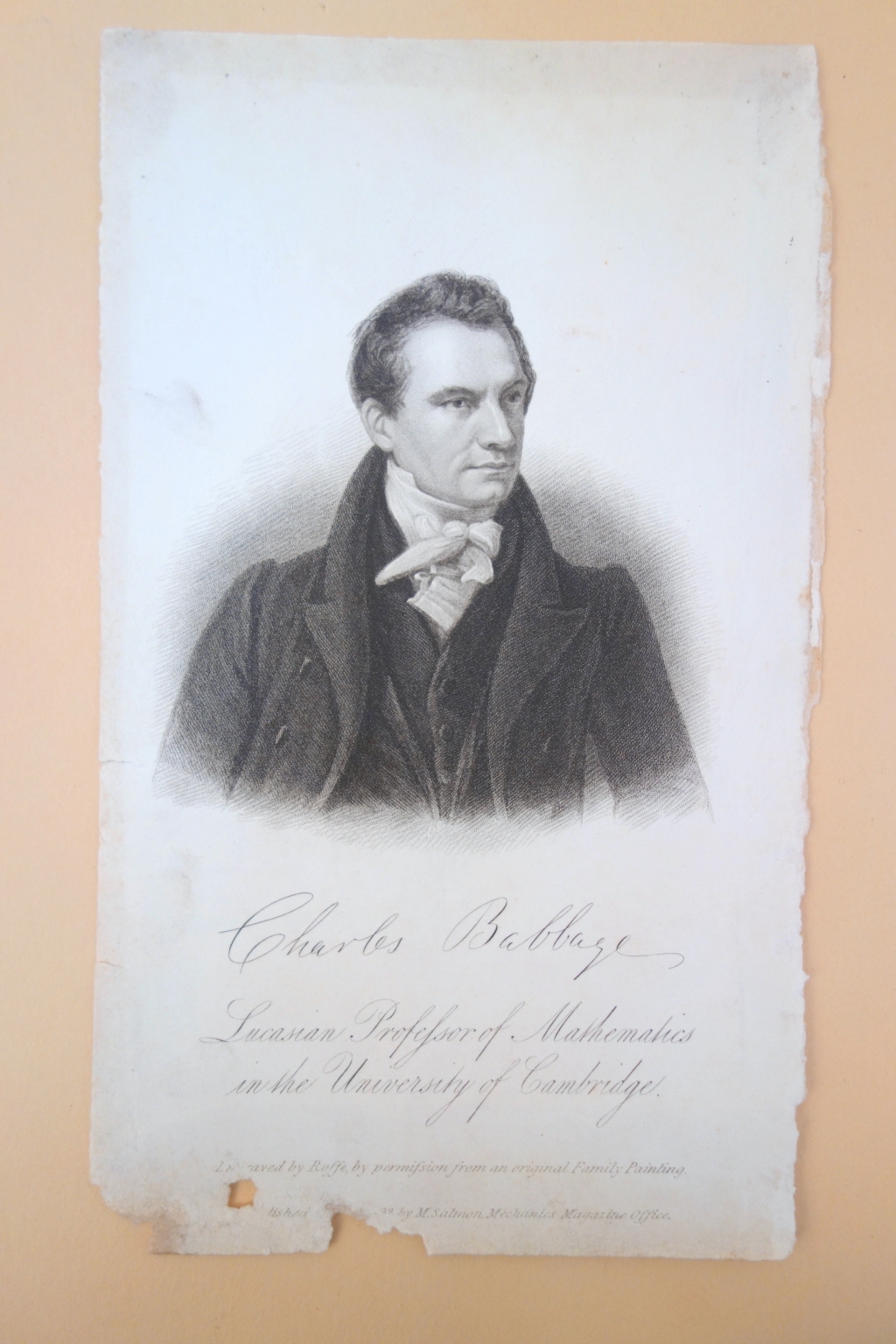 Babbage engraved portrait