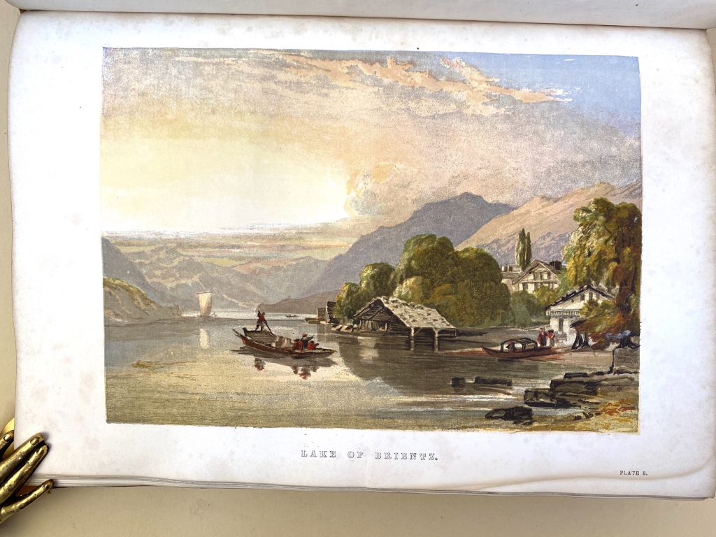 Barnard Lake of Brientz color printed plate