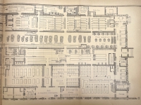 In this close-up of the right side of the floor plan we see the hand presses that are visible in the foreground of the image of that department. Above that department we see the type foundry,