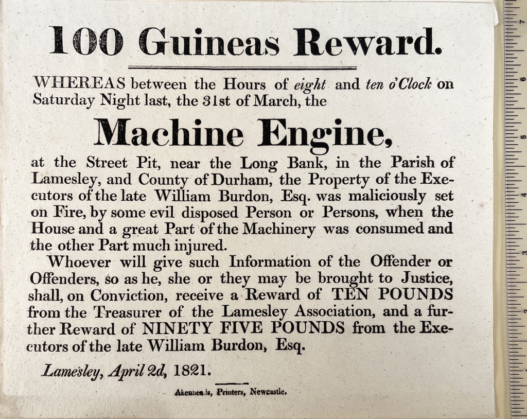 william-burdon-s-executors-post-a-100-guineas-reward-for-luddites-who