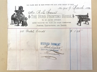 A Burr Printing House invoice from 1882. 
