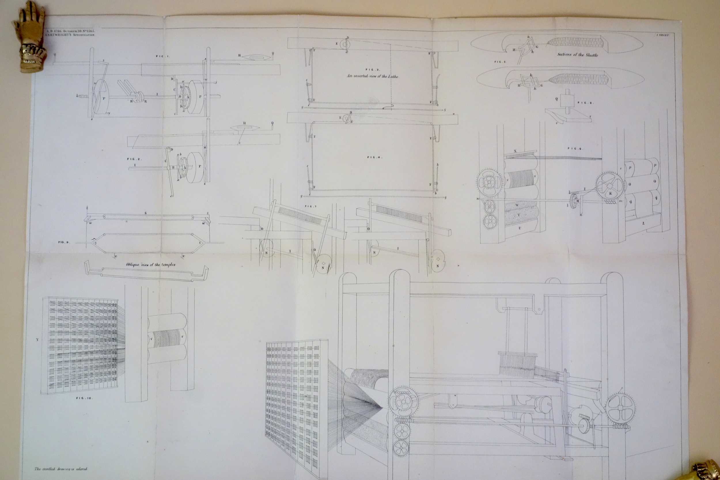 Cartwright power loom patent drawing