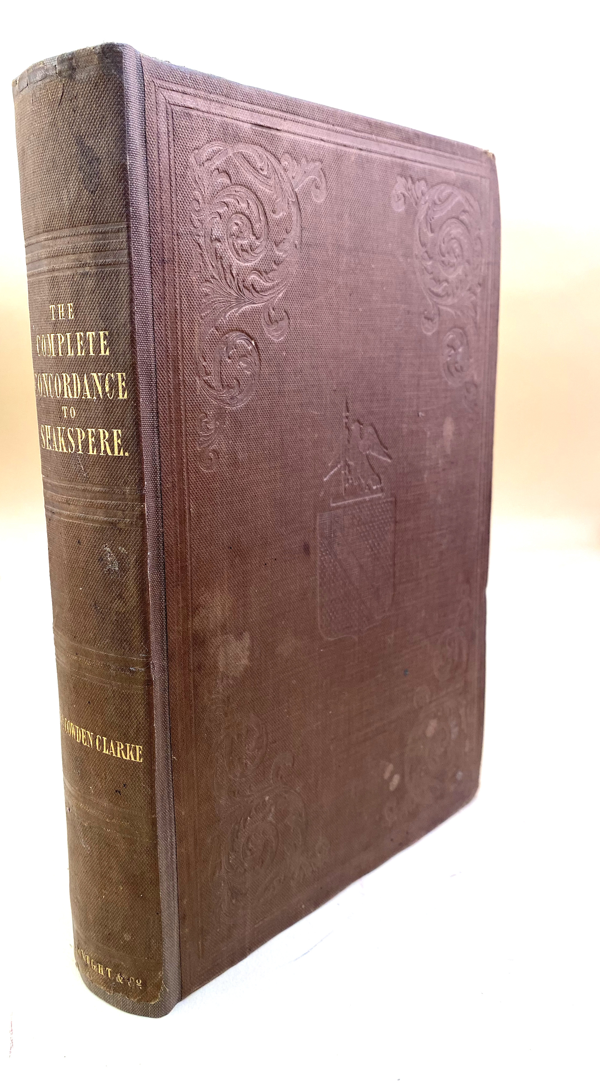 This copy of Cowden Clarke's concordance has been recased in its original cloth binding.