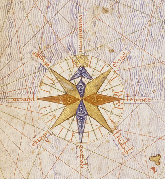 Compass rose from Catalan Atlas (1375)