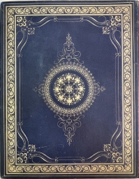 Lower cover of the binding of Derriey's Specimen-Album. It is hard to imagine any binding ever created that was decorated with more intricately detailed typographic oranments.