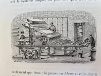 Detail showing single cylinder press in operation from Dupont 1867 reduced