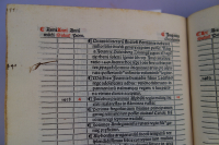 Eusebius Chronicon Ratdolt enlargement showing reference to Gutenberg