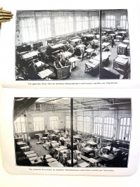 Lemercier was so proud of their advanced lithographic presses entirely powered by electricity that they reproduced two different views of the same pressroom.