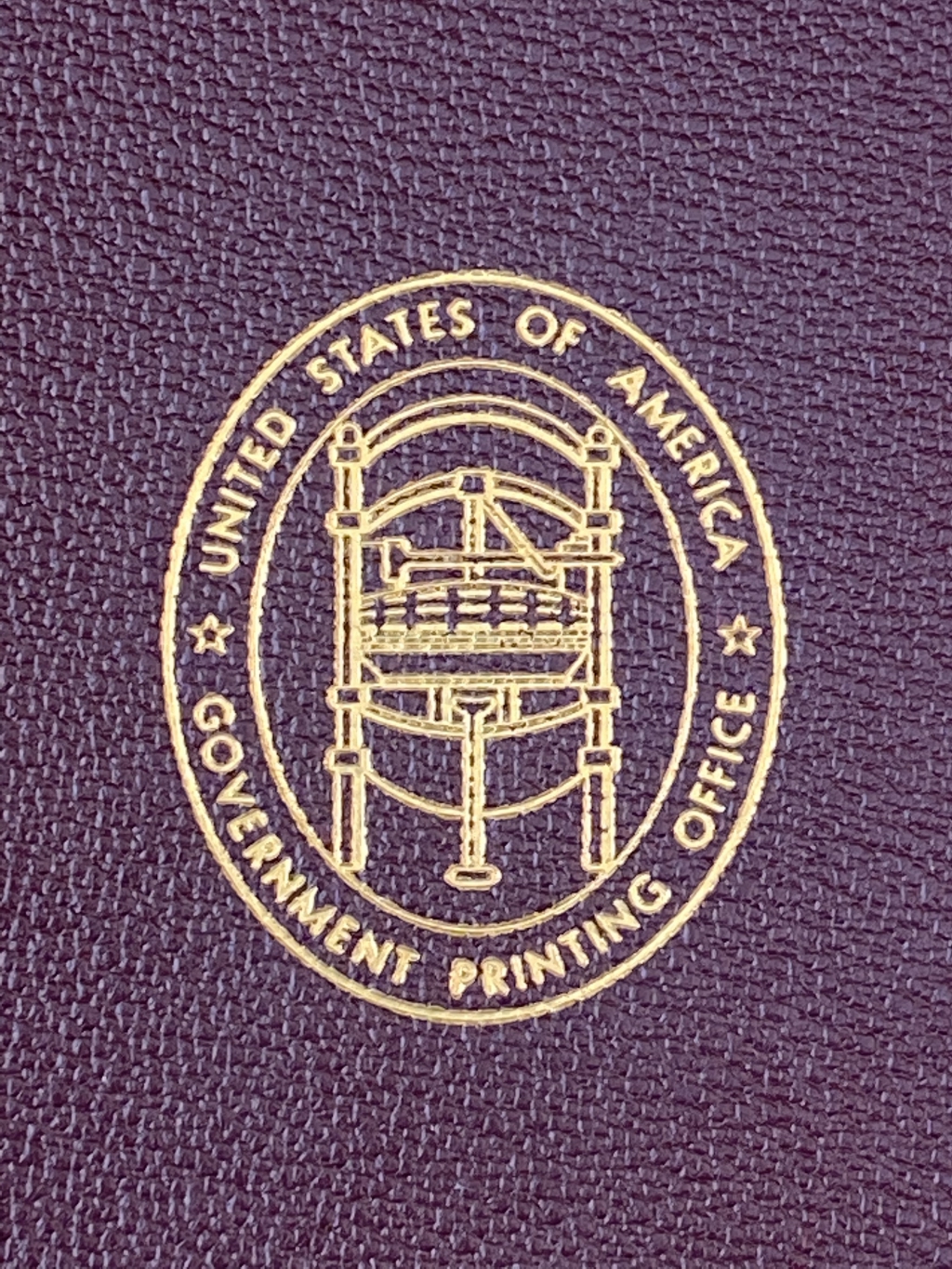 Enlargement of the GPO seal stamped into the upper covers of each of the five volumes.