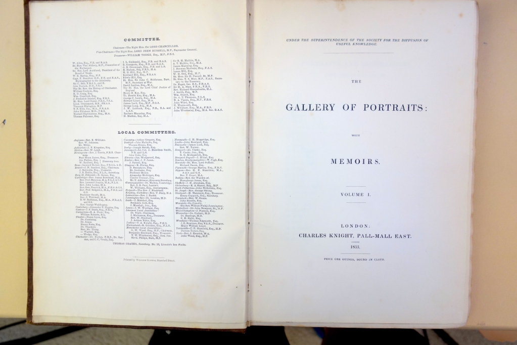 Gallery of portraits title page vol