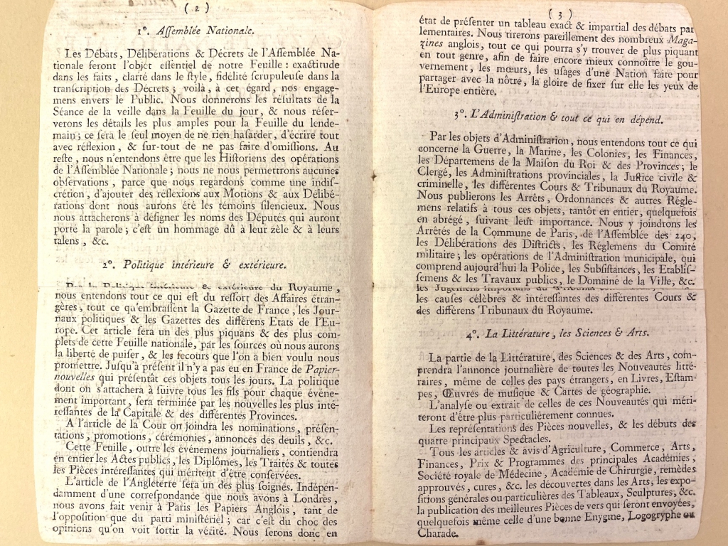 Second page of prospectus