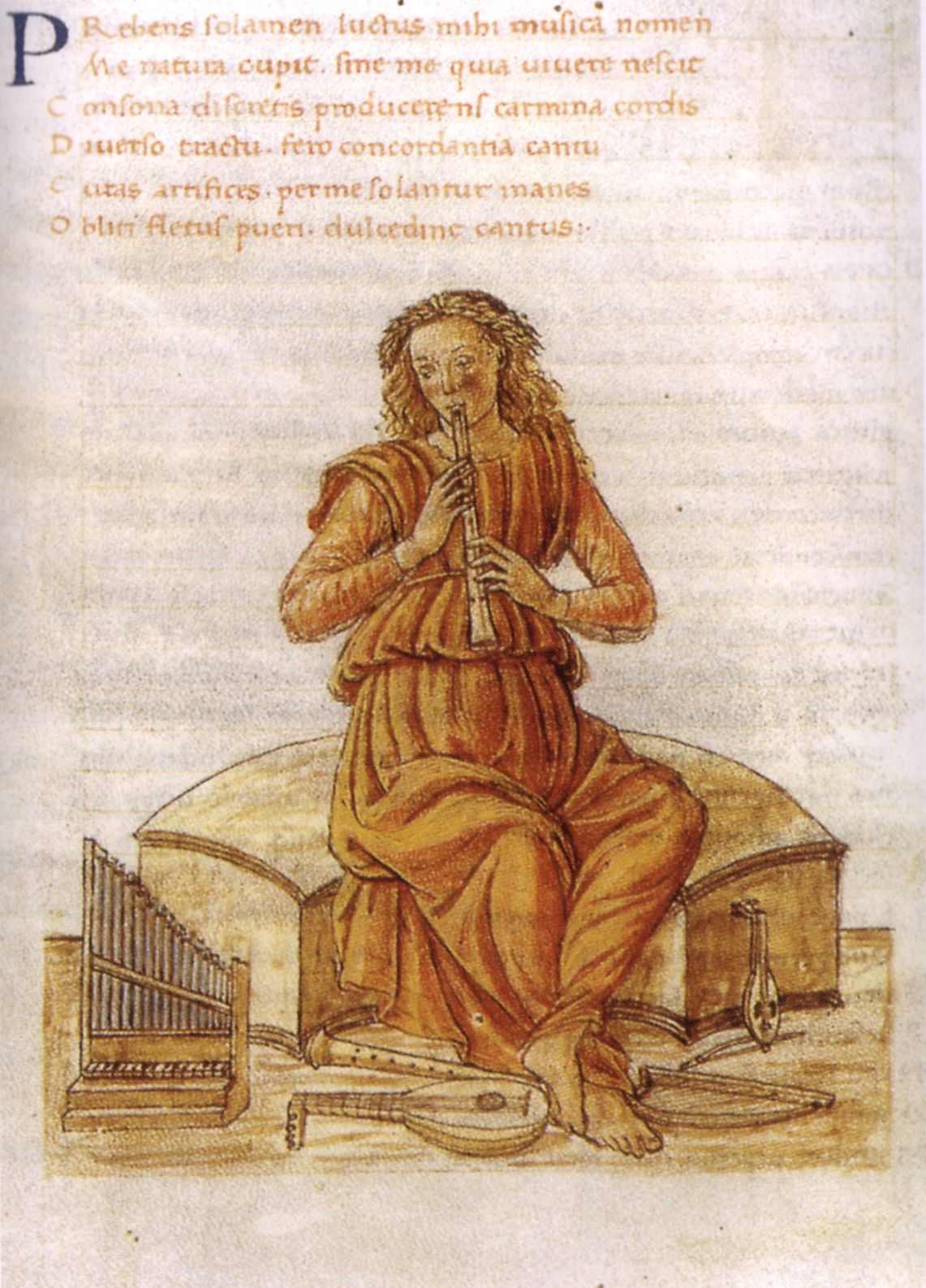 Gherardo di giovannid el fora, musica, in marziano capella de nuptiis philologiae et mercurii, ms. urb lat 329 f 149v bibl ap vat