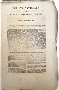 Girardin published his journal under the auspices for the "National Society for Intellectual Emancipation." This was his adaptation of concepts involved in the English Society for the Diffusi