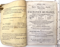 The title page of the 1833 l'Almanach de France repeated all the details printed on the upper printed wrapper.