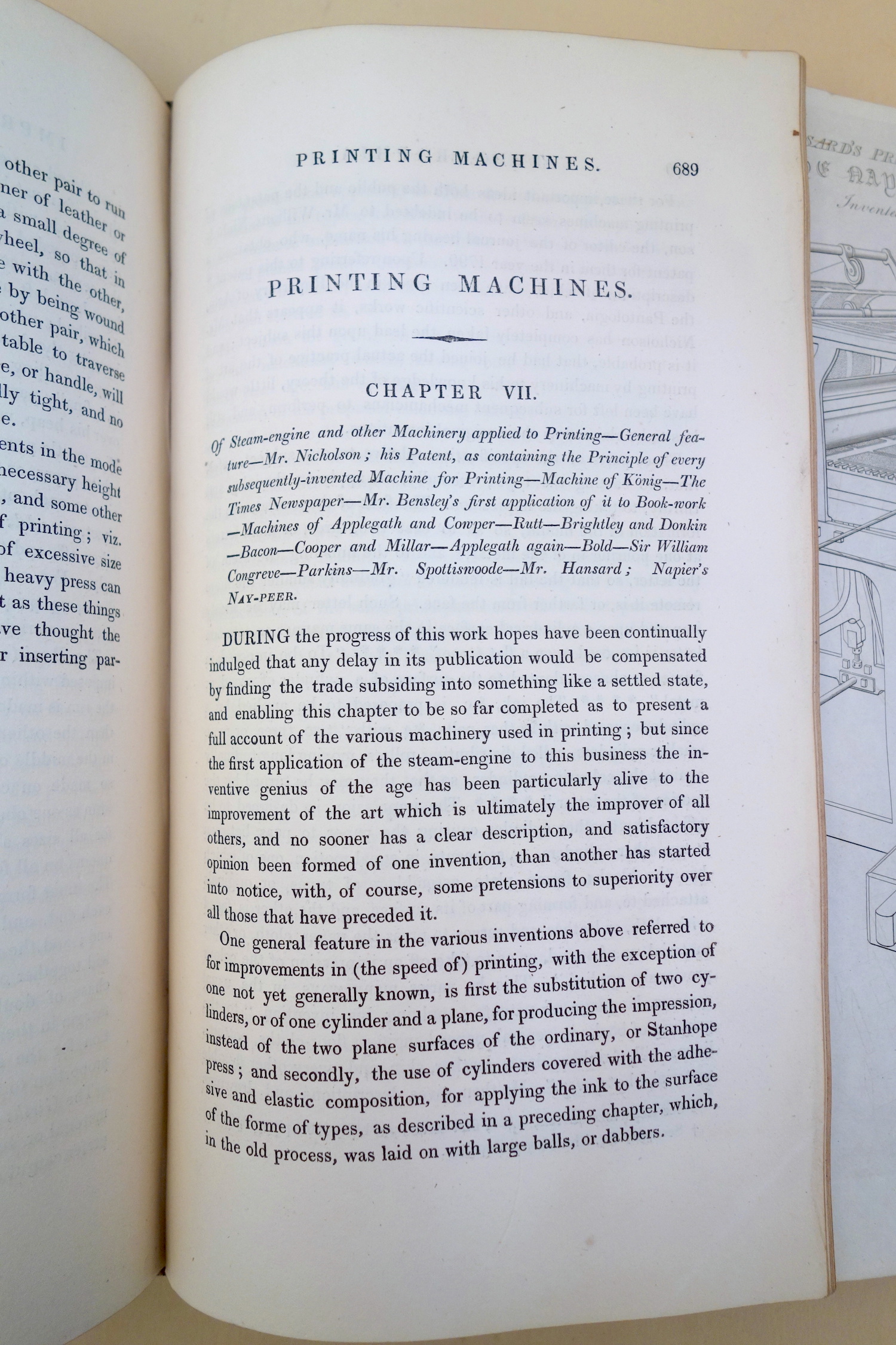 First page of Hansard's chapter on printing machines
